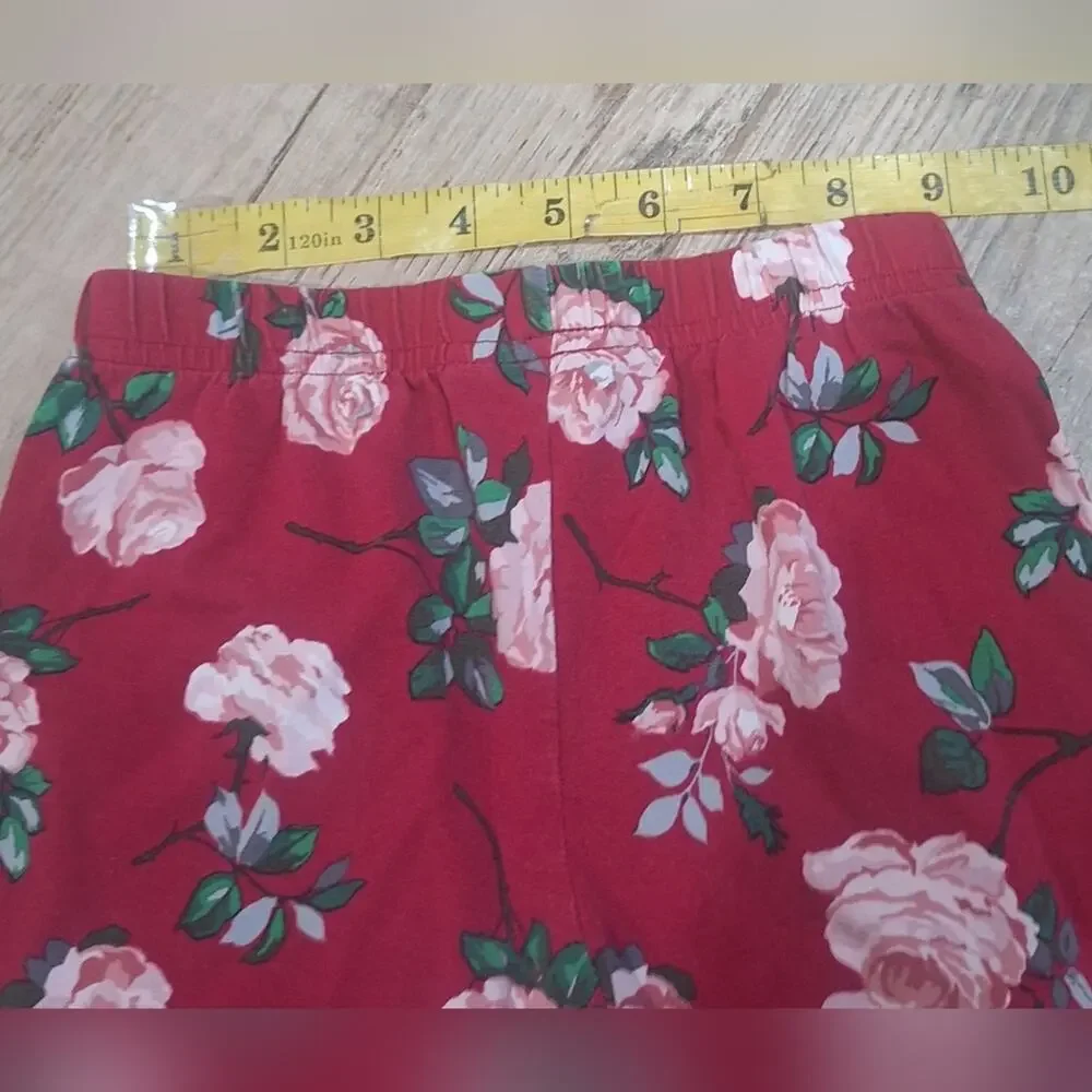 Matilda Jane Floral Kids Rose Bud Ruffle  Bottoms - Pink & Green Sz.S(4) #1865